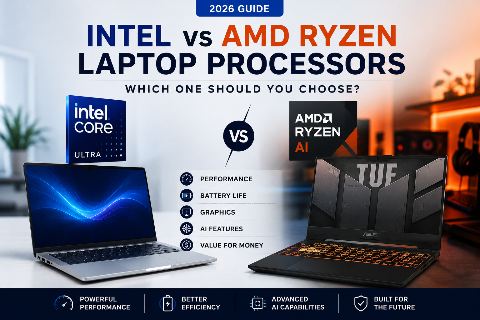 Intel vs AMD Ryzen Laptop Processors 2026 | Which is Better?