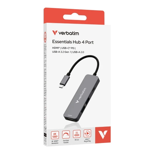 VERBATIM USB-C ESSENTIALS MULTIPORT HUB 4 PORT