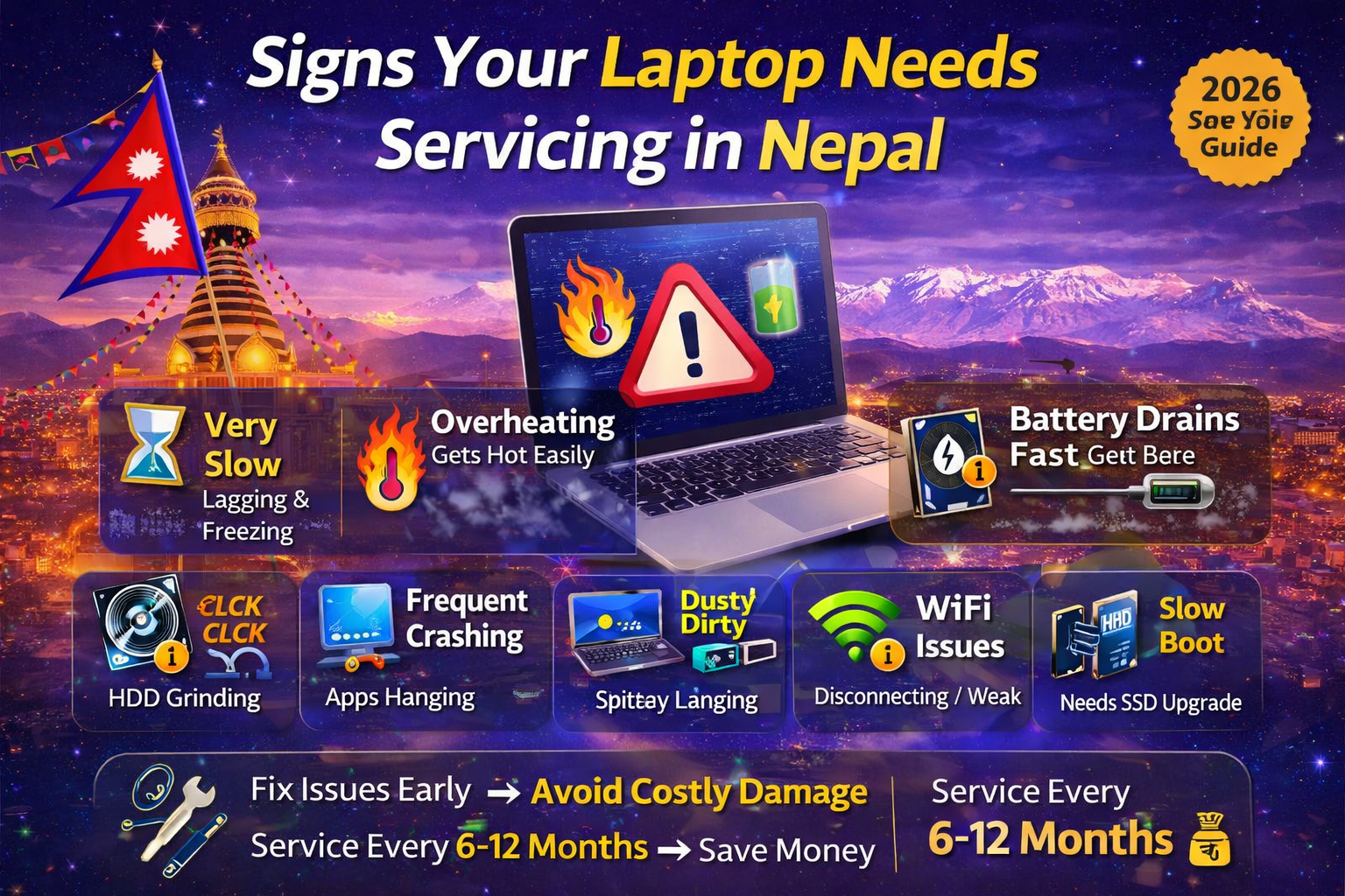 💻 Signs Your Laptop Needs Servicing in Nepal (2026 Guide)