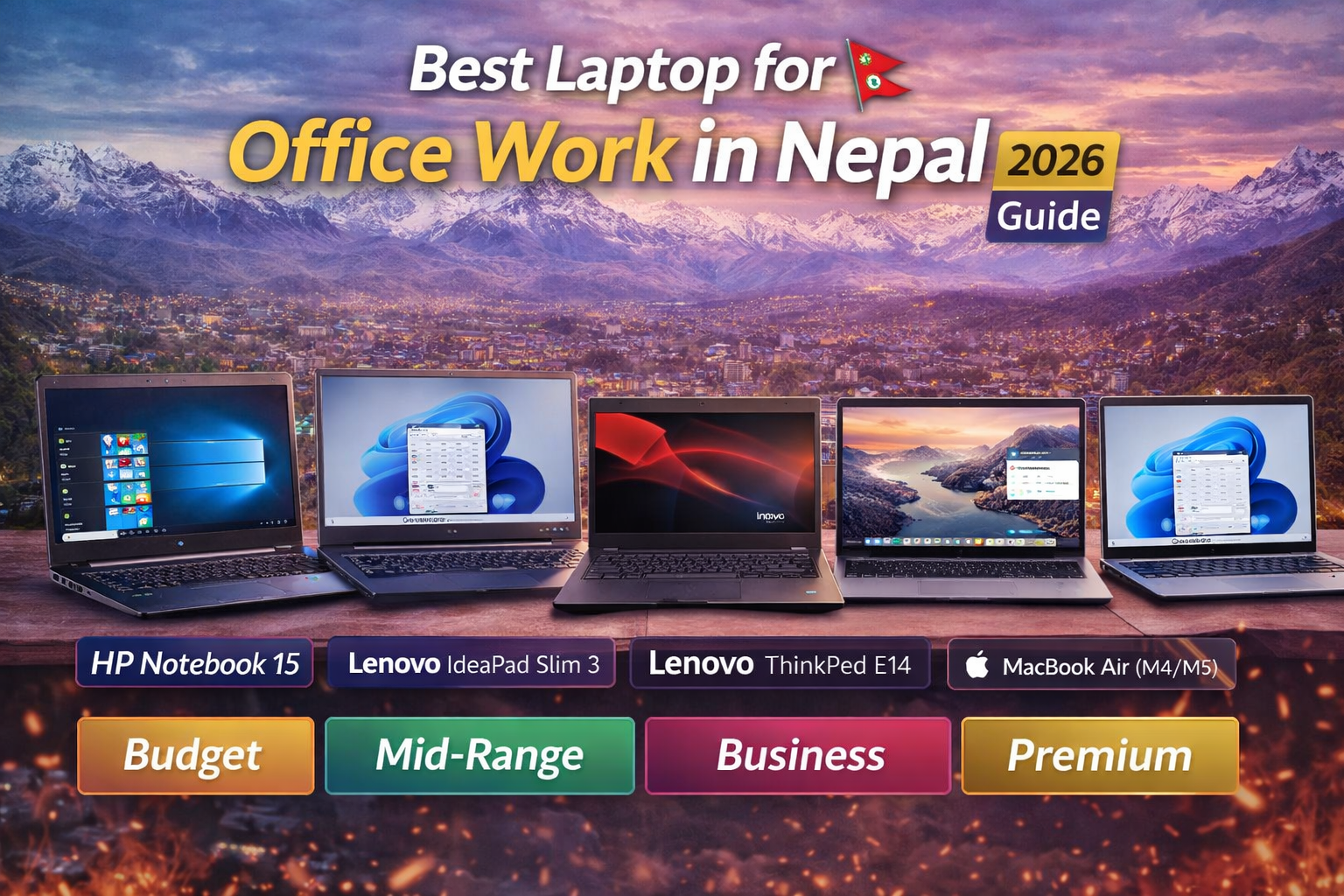 Best Laptop for Office Work in Nepal 2026 | Budget to Premium Guide