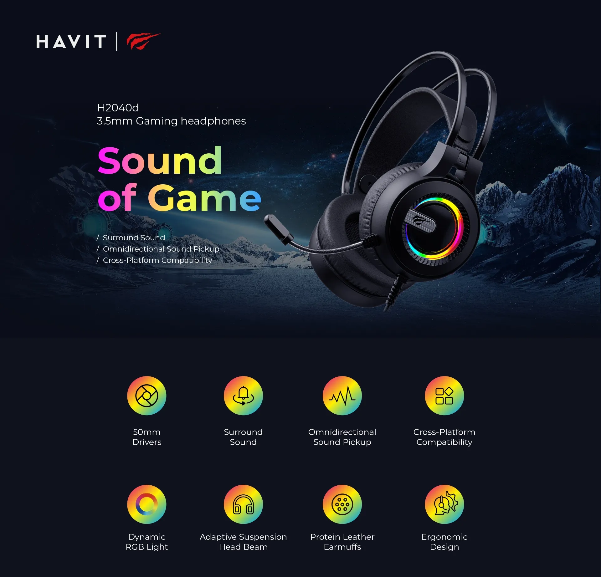 HAVIT H2040D Wired Headphone