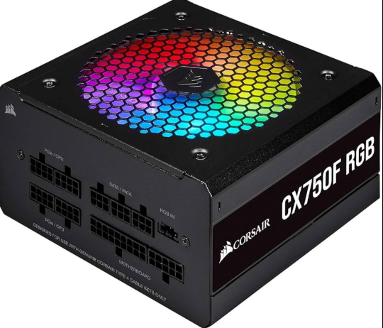Corsair CX Series™ CX750F RGB — 750 Watt 80 Plus® Bronze Certified Fully Modular RGB PSU CP-9020218-UK