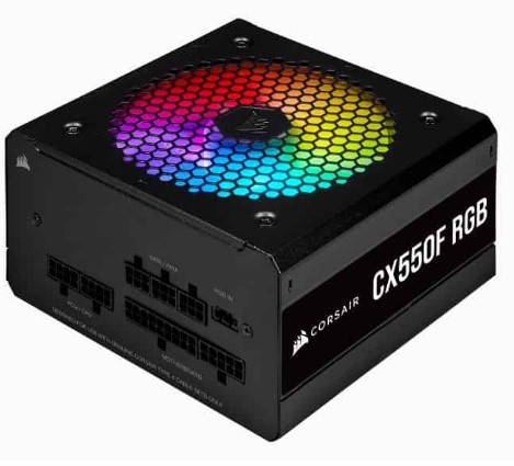 Corsair CX Series™ CX550F RGB — 550 Watt 80 Plus® Bronze Certified Fully Modular RGB PSU CP-9020216-UK