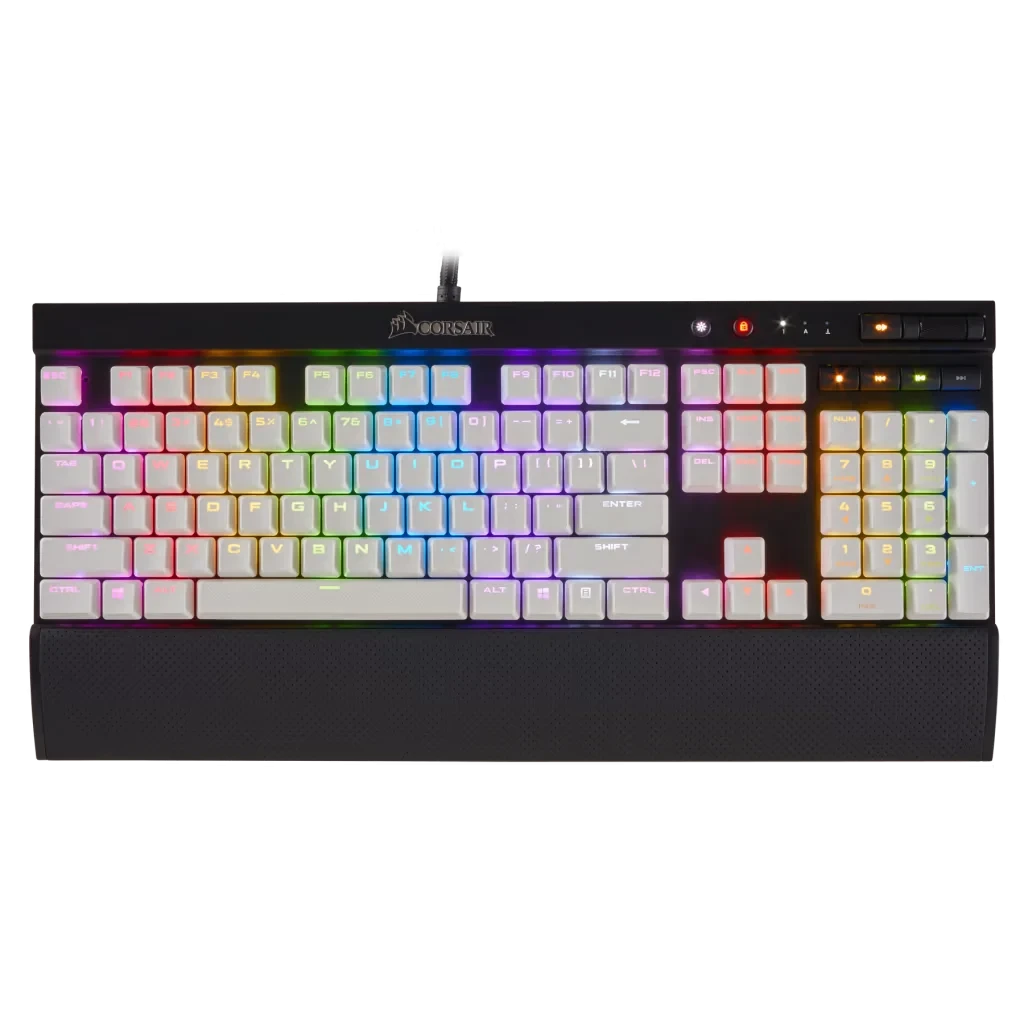 CORSAIR GAMING PBT Double‑Shot White Keycaps