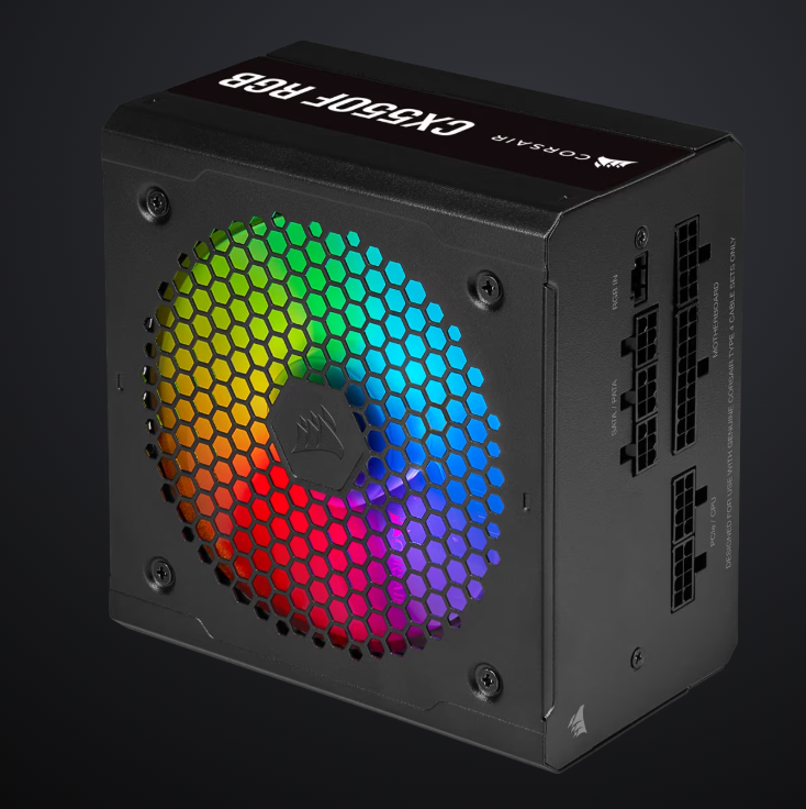 Corsair CX Series™ CX550F RGB — 550 Watt 80 Plus® Bronze Certified Fully Modular RGB PSU CP-9020216-UK