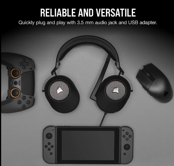 Corsair HS65 Gaming Headset – Carbon