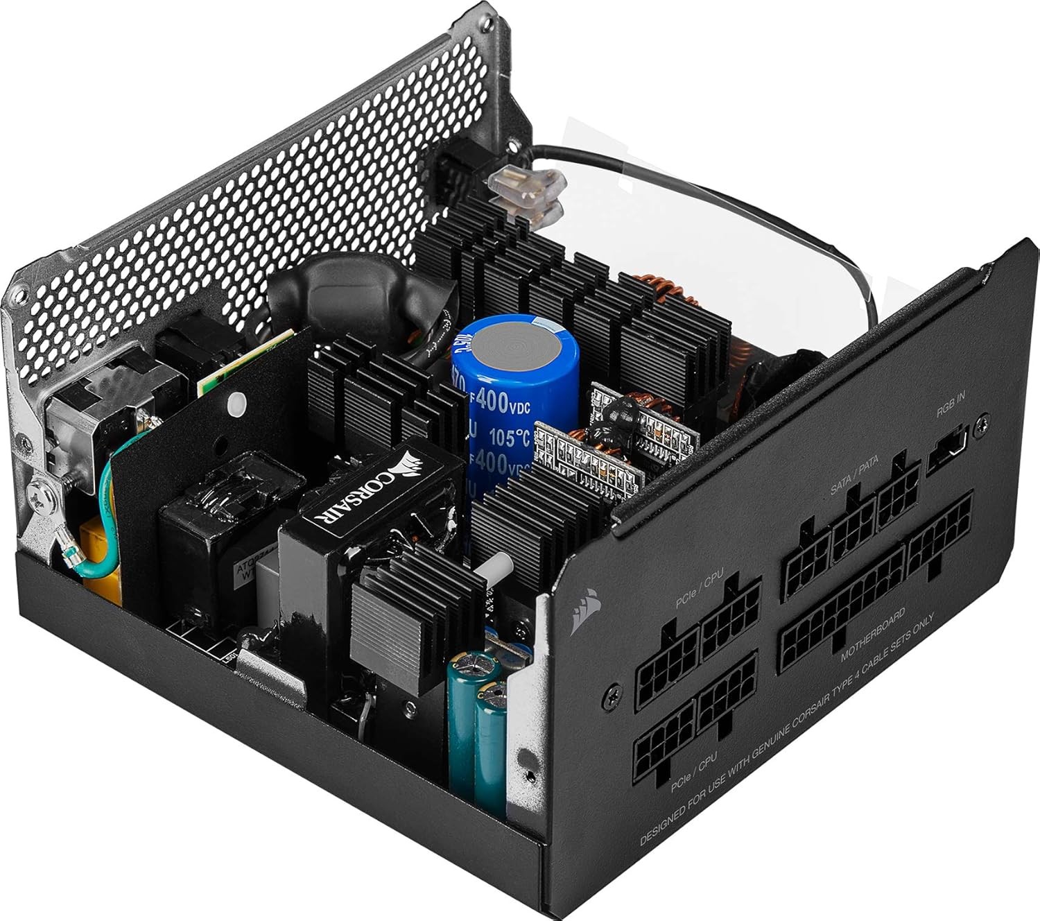 Corsair CX650F RGB, 80 PLUS Bronze Fully Modular ATX Power Supply (80 PLUS Bronze Certified, 120 mm RGB Fan, Optimised for Low Noise, 105°C Japanese Capacitors, Compact 140 mm Long Casing) Black CP-9020217-UK