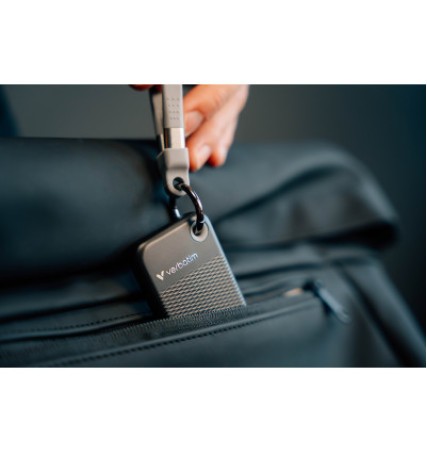 Verbatim Pocket SSD Keyring with cable attachment – 1TB Black/Grey