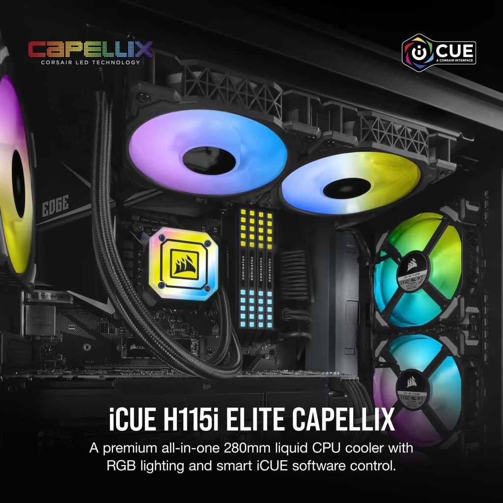CORSAIR iCUE H115i ELITE CAPELLIX Liquid CPU Cooler
