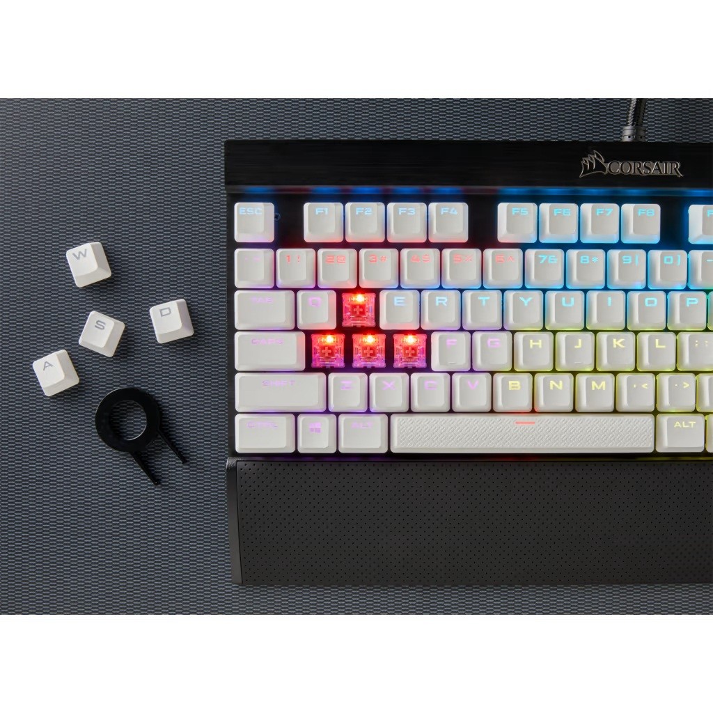 CORSAIR GAMING PBT Double‑Shot White Keycaps