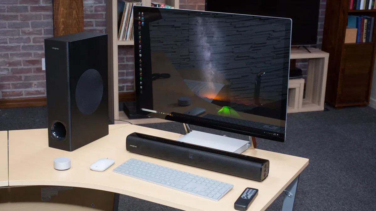 Creative Stage 2.1 Soundbar with Subwoofer for TV and PC