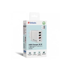 VERBATIM CHR‑30EU2 USB Charger 30W – White (EU Plug)