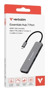 VERBATIM USB-C ESSENTIALS MULTIPORT HUB 7 PORT