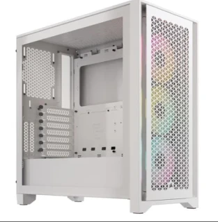 Corsair iCUE 4000D RGB Airflow Tempered Glass Mid-Tower ATX Gaming Case – White (CC-9011241-WW)