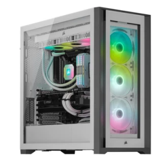 CORSAIR iCUE 5000X RGB Tempered Glass Mid‑Tower ATX PC Smart Case — CC‑9011213‑WW (White)