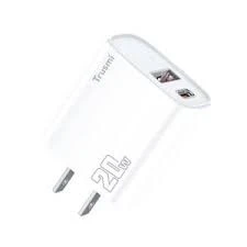 TRUSMI PD20W USB-C + USB-A Fast Charger Set with 60W USB-C to USB-C Cable (US Plug) – White
