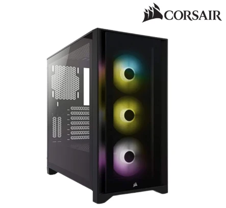 CORSAIR iCUE 4000X RGB Mid‑Tower ATX Desktop Case — CC‑9011204‑WW (Black)