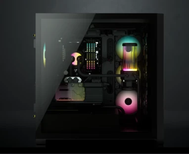 CORSAIR iCUE 5000X RGB Tempered Glass Mid‑Tower ATX PC Smart Case — CC‑9011212‑WW (Black)