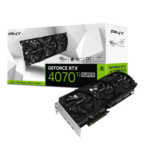PNY GeForce RTX 4070 Ti SUPER 16GB TF OC VGA Card — Overclocked Triple‑Fan Edition