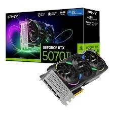 PNY GEFORCE RTX 5070TI 16GB TRIPLE FAN OVER CLOCKED ARGB GRAPHICS CARD