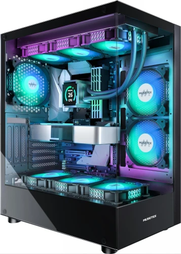 Goldkist V365B m-ATX Dual Tempered Glass Gaming Casing (with 650W 80+ Bronze PSU)