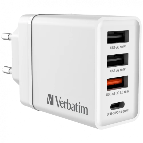 VERBATIM CHR‑30EU2 USB Charger 30W – White (EU Plug)