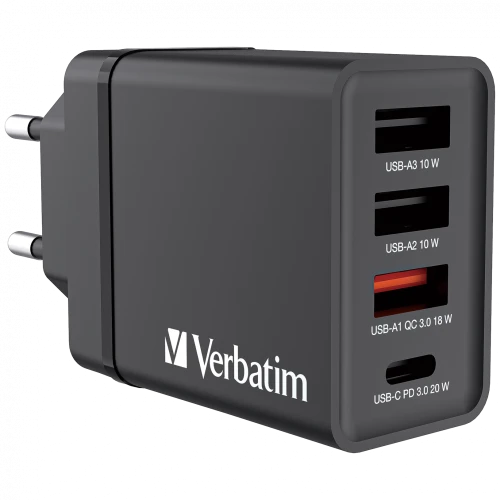 VERBATIM CHR‑30EU2 USB Charger 30W – Black (EU Plug)