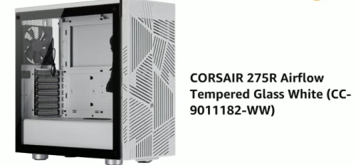 Corsair 275R Airflow Tempered Glass Mid-Tower ATX Gaming Case – White (CC-9011182-WW)