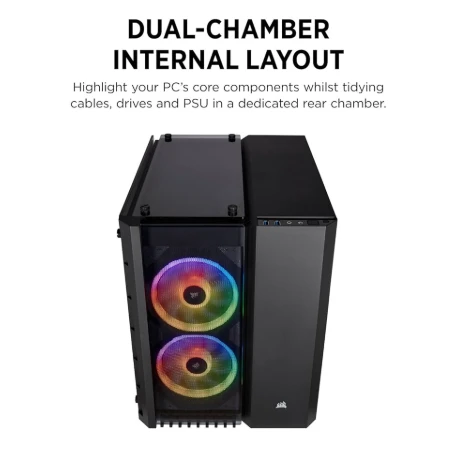 CORSAIR Crystal Series 280X RGB Micro‑ATX PC Case — CC‑9011135‑WW