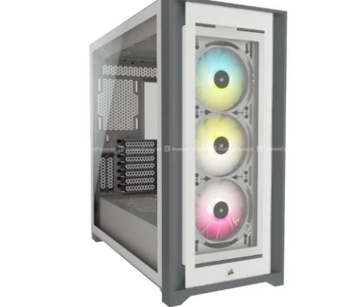 CORSAIR iCUE 5000X RGB Tempered Glass Mid‑Tower ATX PC Smart Case — CC‑9011213‑WW (White)