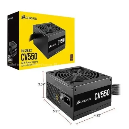 Corsair CV Series™ CV550 — 550 W 80 PLUS® Bronze Certified Power Supply Unit (PSU)