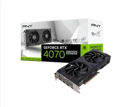PNY GeForce RTX 4070 SUPER 12GB DF OC VGA Card — Overclocked Dual‑Fan Edition