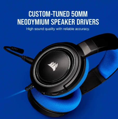 CORSAIR HS35 Blue Gaming Headphone CA-901119-AP
