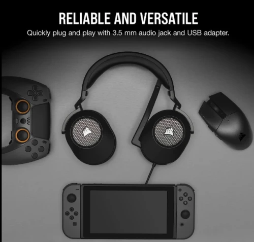 Corsair HS65 Gaming Headset – Carbon