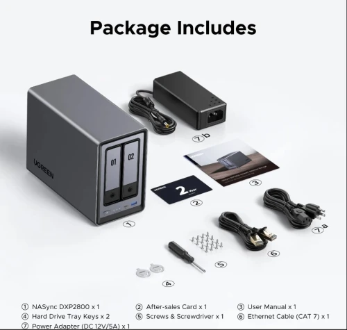 UGREEN NASync DXP2800 2‑Bay NAS Storage System