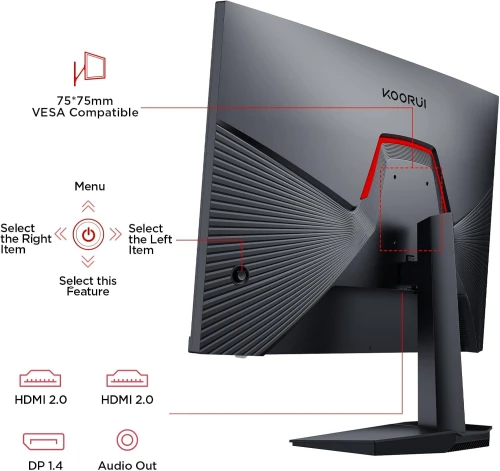 KOORUI G2411P 24" Gaming Monitor – 200Hz, IPS, FHD 1080P, 1ms, HDR 400, Adaptive Sync