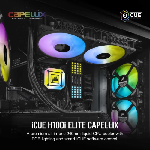 CORSAIR iCUE H100i ELITE CAPELLIX Liquid CPU Cooler