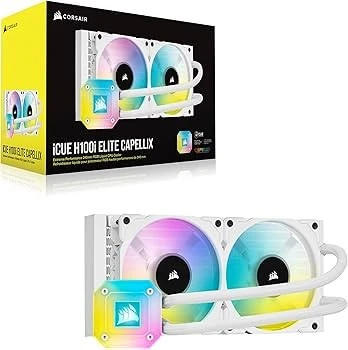 CORSAIR iCUE H100i ELITE CAPELLIX Liquid CPU Cooler — White