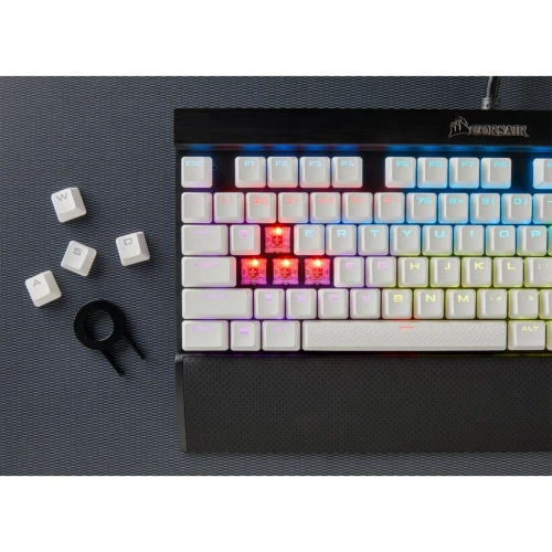 CORSAIR GAMING PBT Double‑Shot White Keycaps