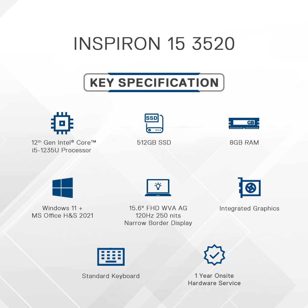 Dell Inspiron 3520 - i5 - 1235U | 8GB | 512GB SSD | Intel UHD | FHD