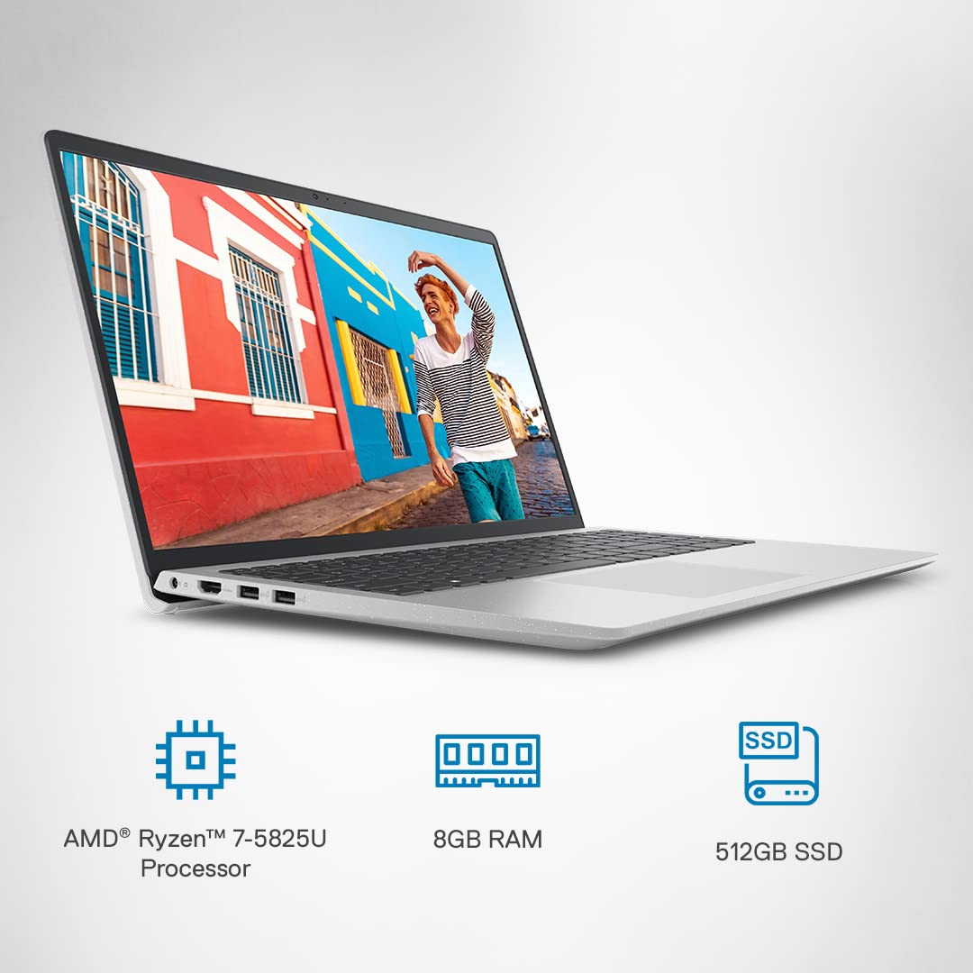 Dell Inspiron 3525 Laptop | AMD Ryzen 7-5825U | 8GB | 512GB | AMD Radeon Graphics | Platinum Silver